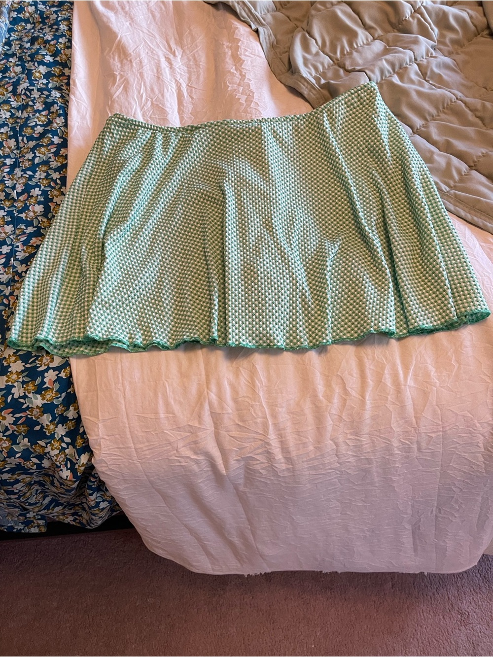 wild fable Mint Green Textured Skater Skort